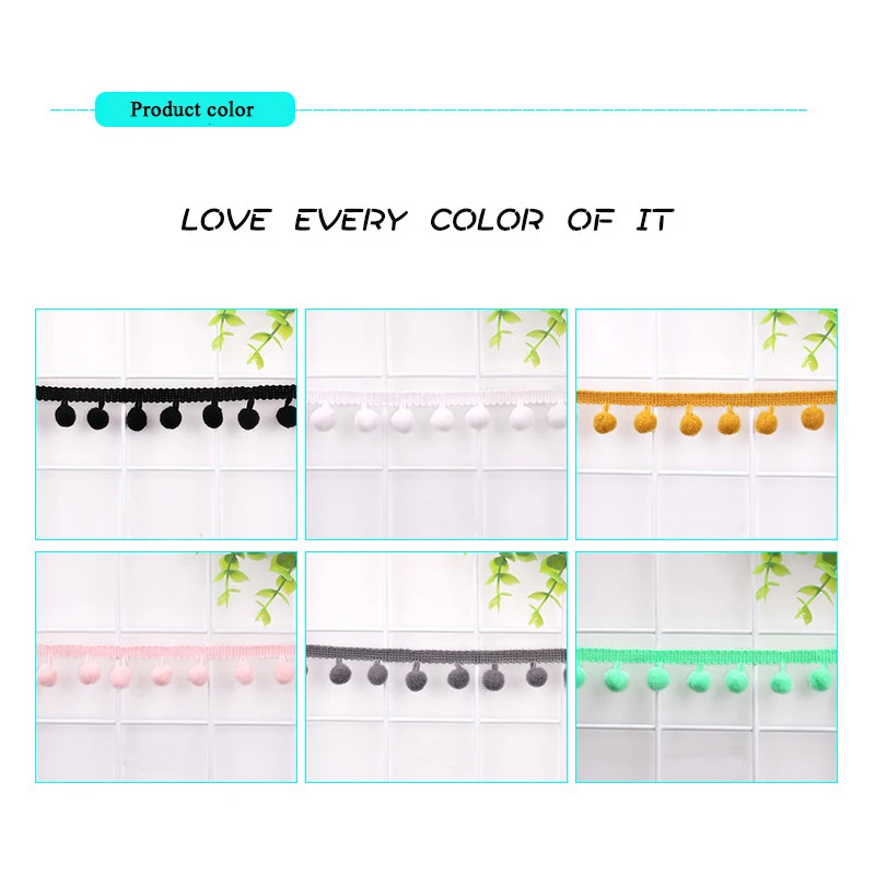 2-10 ярдов помпоны для отделки шариков 12 мм Мини жемчужная помпон лента с бахромой