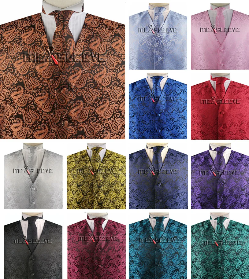 Свадебный разноцветный фотографический набор (жилет + галстук носовой платок) |