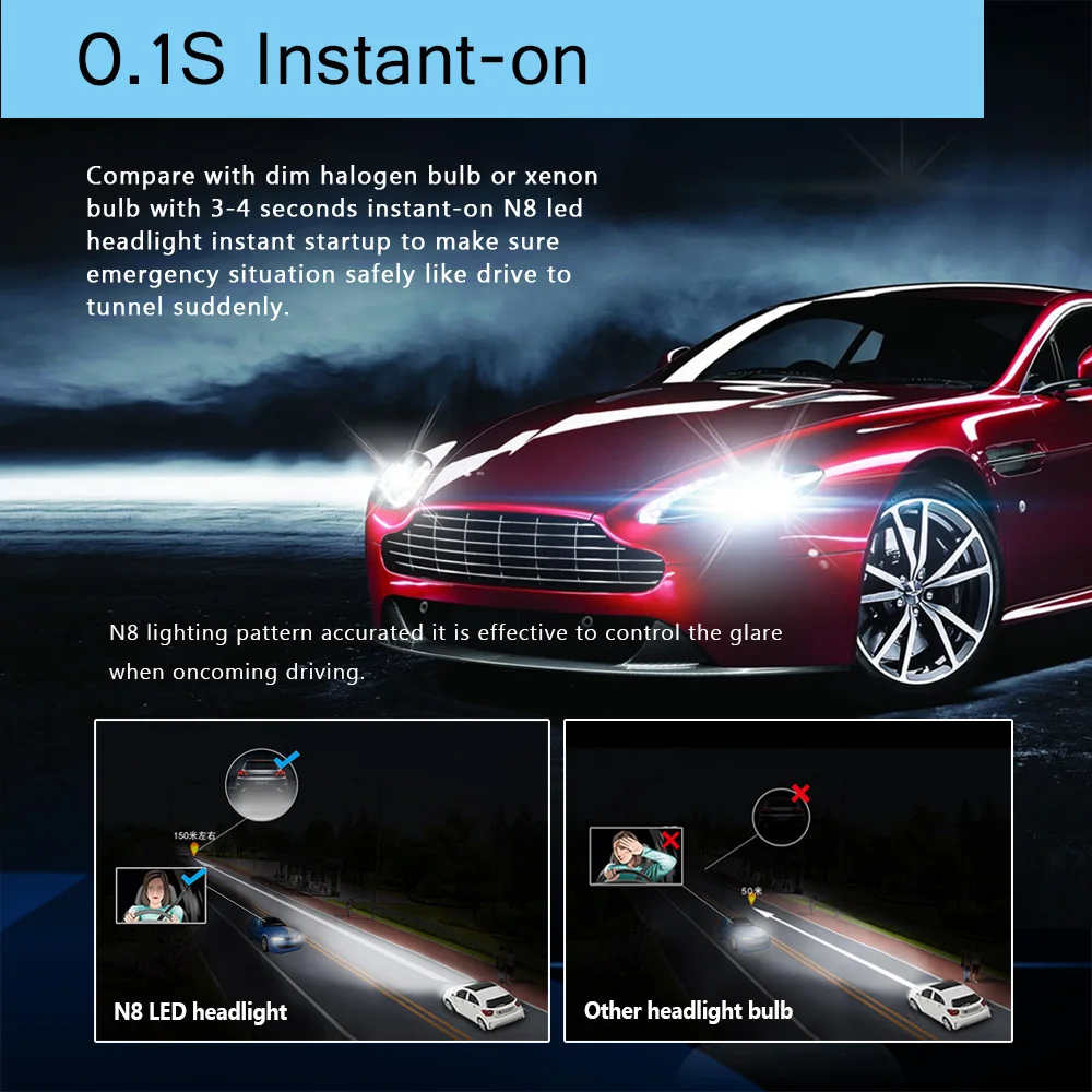 NOVSIGHT H4 светодиодный автомобильный головной светильник H7 H11 s 60 Вт 16000LM H8 H9 9005 9006 для
