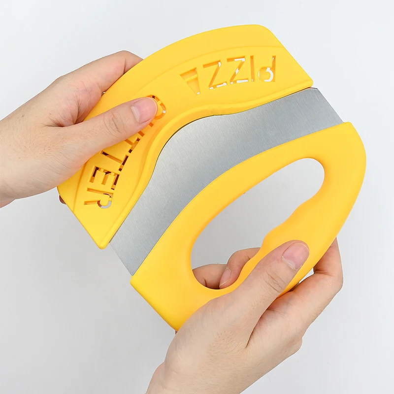 Stainless Steel Ring Cutter for Pizza Cheese Multi-function Curved Chopper with Protective Lid 1/2 Pack MUMR999 | Дом и сад