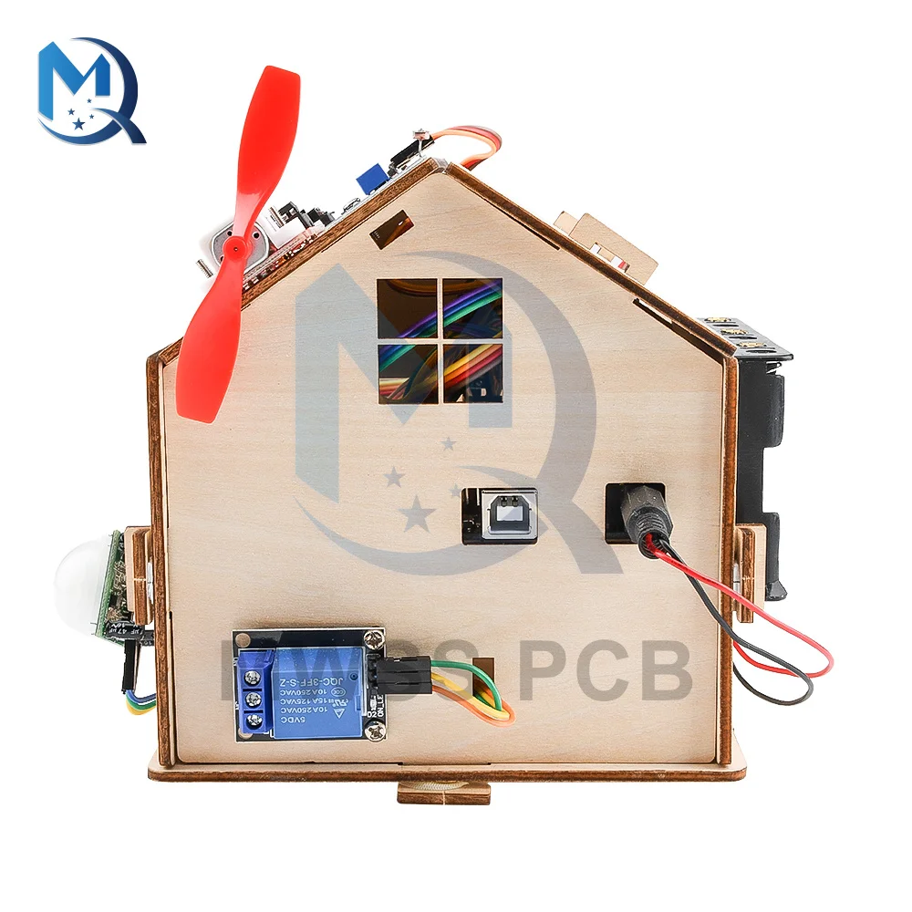 Learning Smart Home House DIY Kit Complete Set Of Sample Program Materials STEM With Plus Board Assembly Steps For Arduino