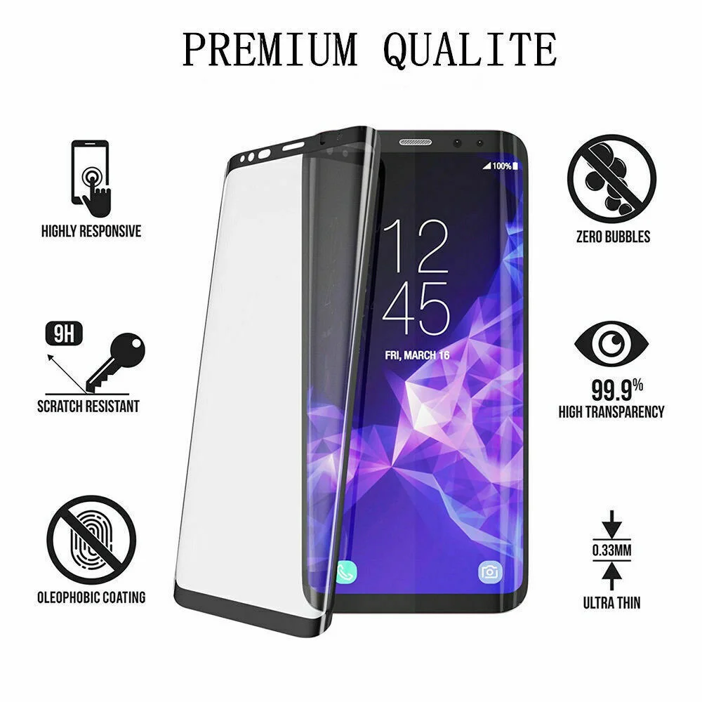

VITRE VERRE TREMPE SAMSUNG S7/S8/S9/PLUS/S10 e FILM INCURVE FULL INTGRAL