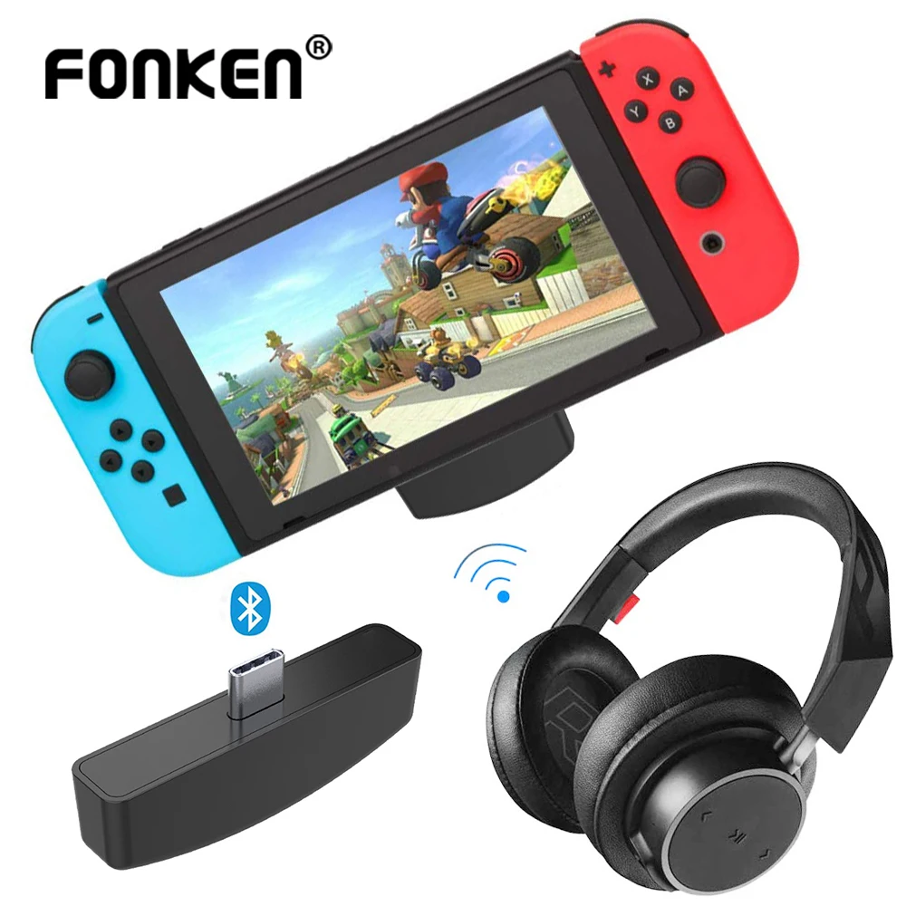 

Адаптер FONKEN Type C Bluetooth 5,0 для Nintendo Switch / Lite Ps4 Ps3 Pc Usb C Bluetooth аудио передатчик с микрофоном
