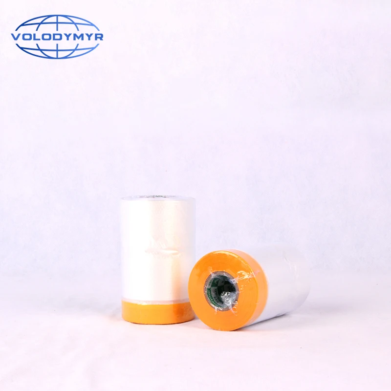 Маскировочная лента Volodymyr пластиковая защита от пыли пленка для покраски