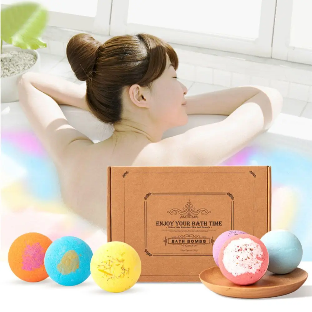 

Handmade Relaxation Moisturizing Body Cleaner Sea Salt Ball Explosion Bubble Body Essential Oil Bath Bombs Ball