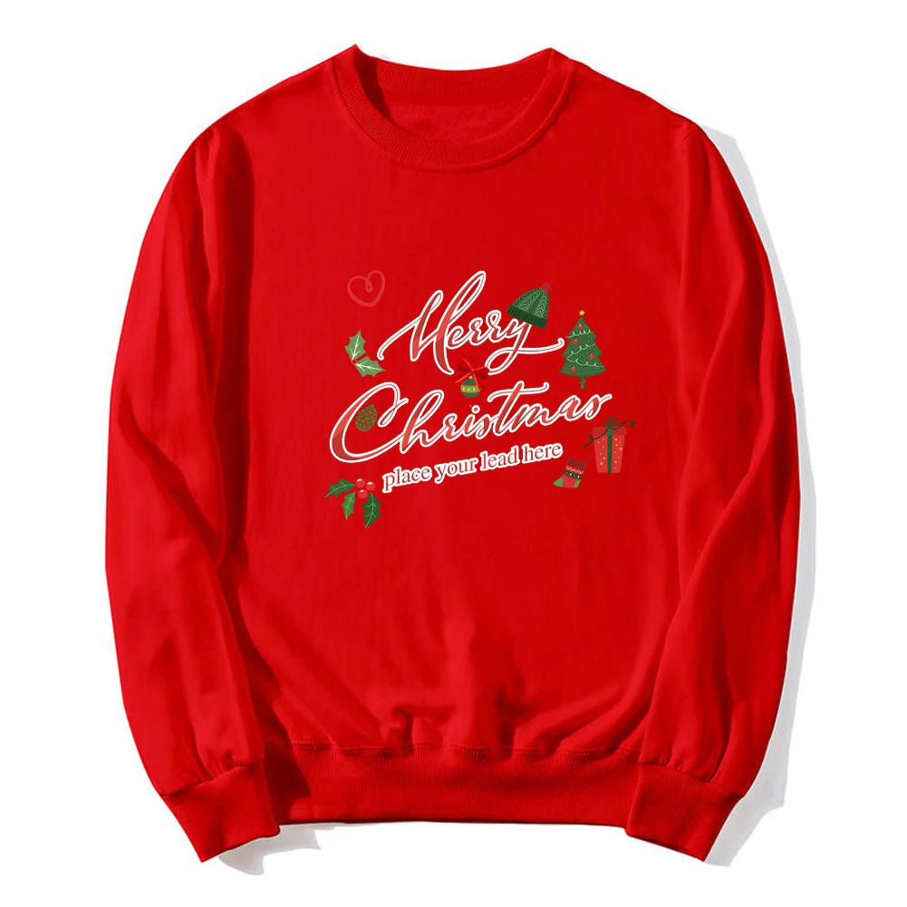 

Women Hoodies Merry Christmas Trees Harajuku Graphic Print Fashion Sweatshirt Coat Shirts Cotton Female Pullover Top Streetwear