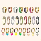 Серьги-кольца женские разноцветные, стразы