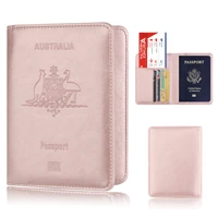 australia passport case antimagnetic passport protective case pu leather passport holder bank card case