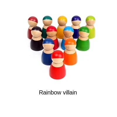 Детские большие строительные блоки деревянные игрушки креативный Радужный