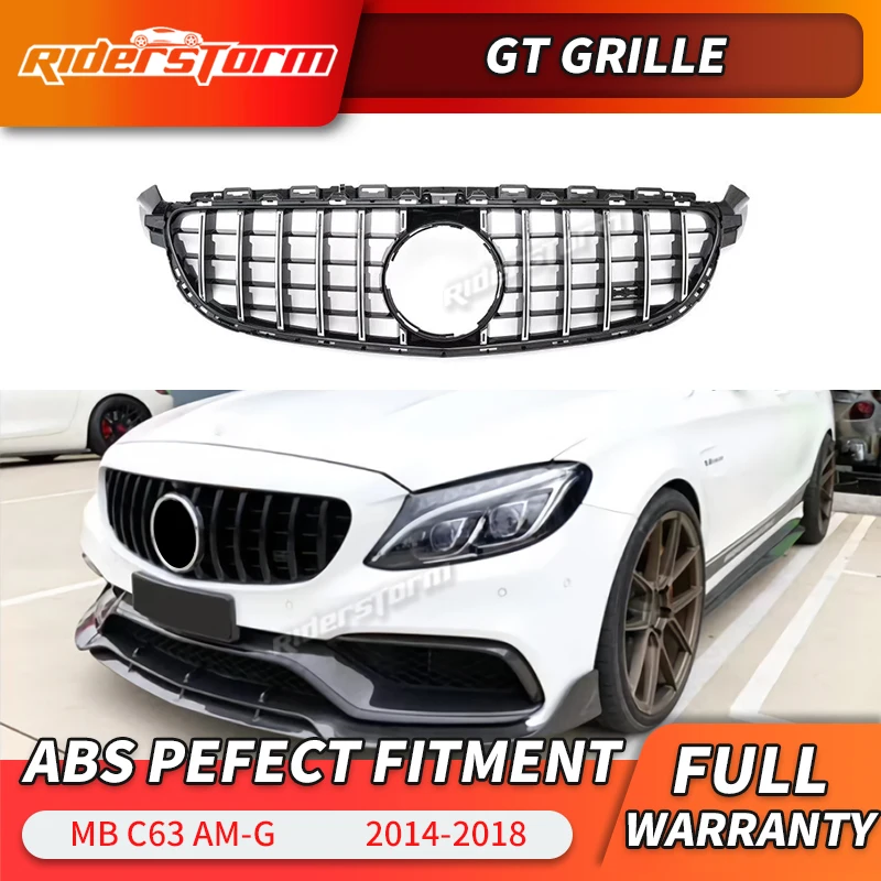 GT style решетка для Mercedes C63 amg C63s Стайлинг автомобиля гоночная W205 coupe передний бампер