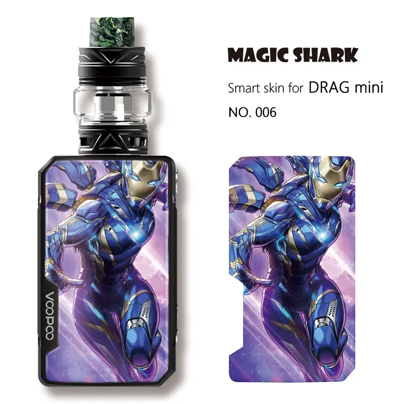 Magic Shark Iron Man Dream Captain American Deer Pokemon Monkey Cover Case Sticker Film Skin for Voopoo Drag Mini 001-020 | Мобильные