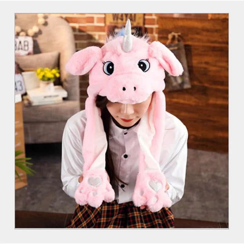 Плюшевая кукла Микки и Минни Маус Disney движущаяся женская шапка с кроличьими