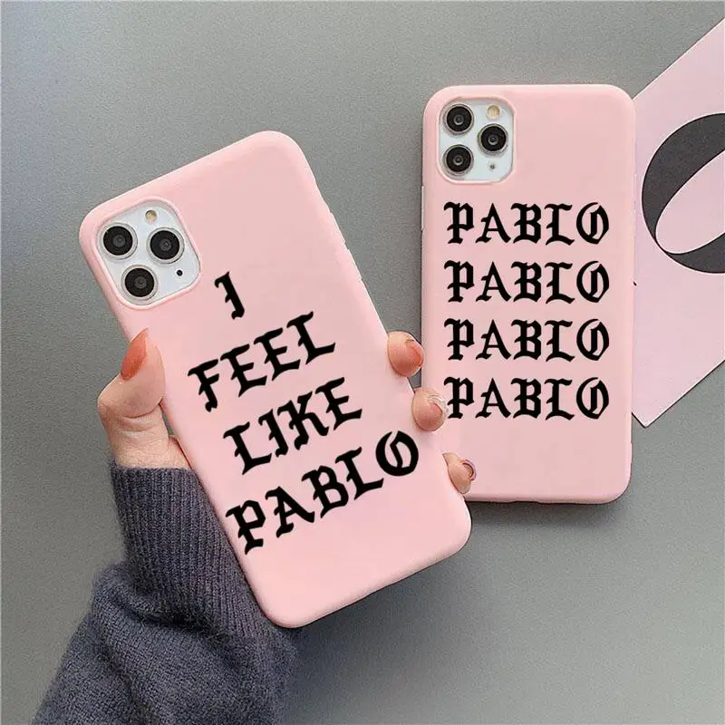 

Kanye Omari West fashion Pablo Phone Cases For iphone 12 11 Pro Max Mini XS 8 7 6 6S Plus X SE 2020 XR Matte Candy Pink cover