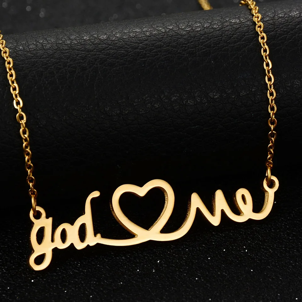 Ожерелье женское из нержавеющей стали с кулоном в виде сердца - купить по