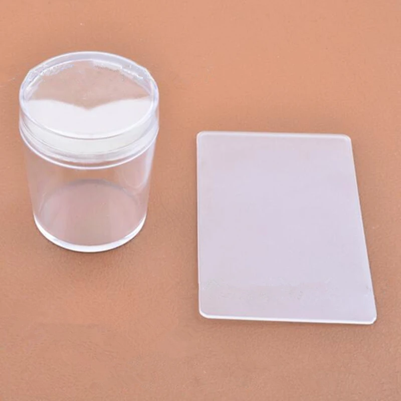 3.8 CM Big Head Jelly Silicone Stamper Transparent Stamp Scraper Transfer Stamping Plate Cap Templates Tools Nail Art Manicure | Красота и