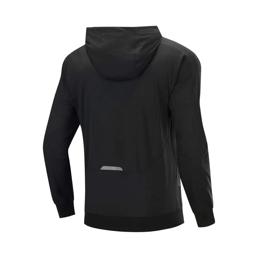 Мужской вязаный свитер для бега Li-Ning облегающая спортивная куртка из полиэстера