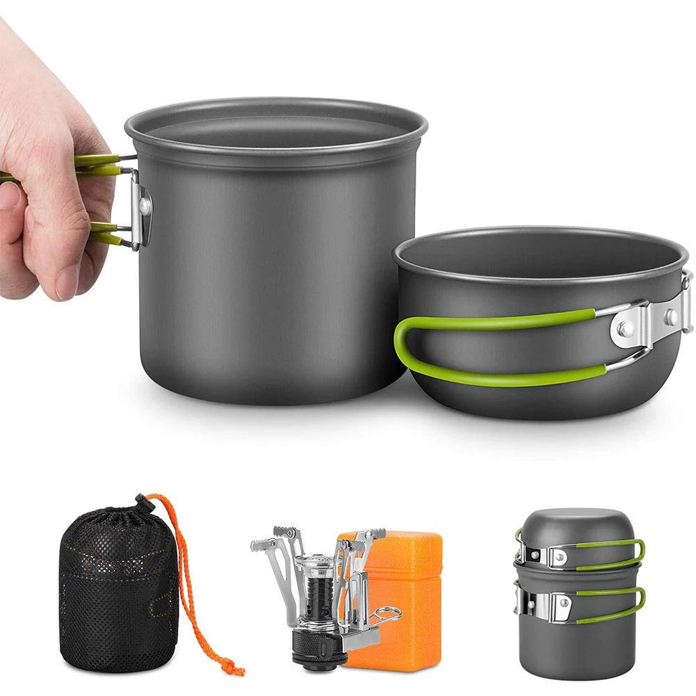 

Camping Cookware Outdoor Pots Mini Stove Set Camping Hiking Cooker Picnic Cooker Portable Outdoor Picnic Stove Camping Cookware