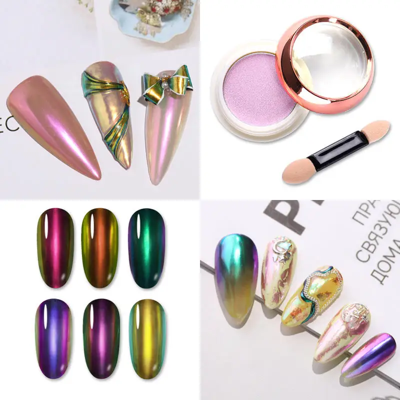 Inagla 1g жемчужная пудра для ногтей искусство блестки зеркало с эффектом русалки