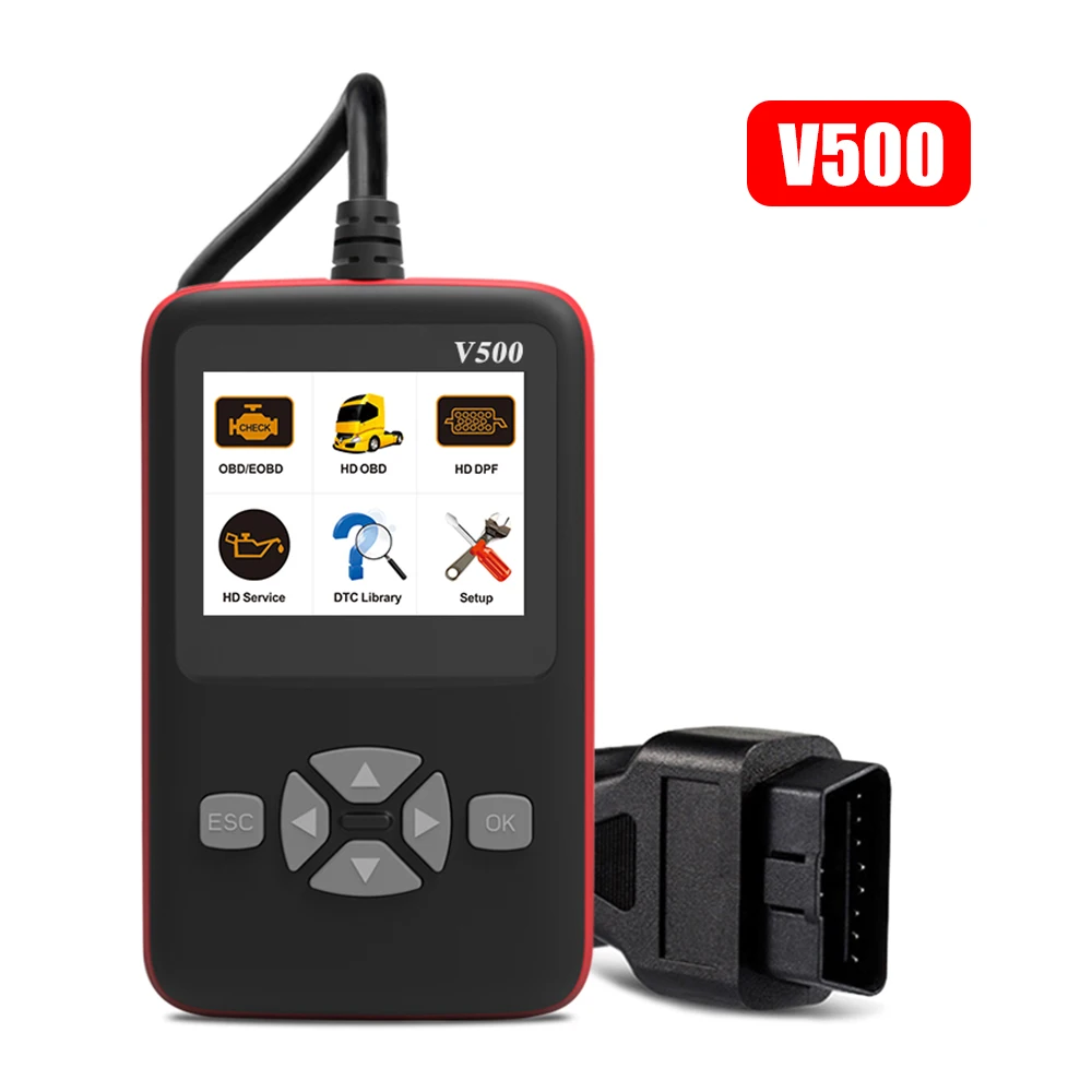 

V500 Universal O-B-D2 Scanner Engine Fault Reader Read Clear Codes I/M Readiness Smog Check Car Truck Diagnostic Scan Tool 1996+