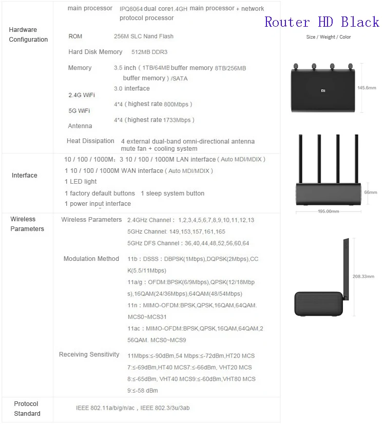 Router HD black Xiaomi Mi маршрутизатор Pro R3P 2600 Мбит/с Wi-Fi wifi Смарт Wifi беспроводной маршрутизатор 4 антенны двухдиапазонный 2,4 ГГц 5,0 ггц Wifi сетевое устройство 1 - Цвет: Router HD black