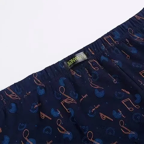 5Pcs/Lot Boxers Men’S Underwear 100% Cotton Comfortable Breathable Men’S Mid-Waist Boxer Pants  Plus Size Printed Underpants