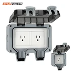 Уличные настенные розетки, вилка стандарта США, электрические розетки 15 А, IP66, защита от погоды, водонепроницаемая внешняя Masterplug 12 Way