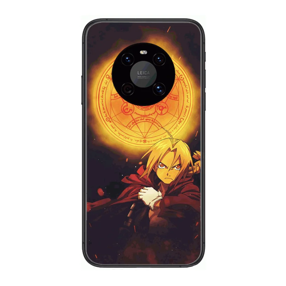 

Anime Fullmetal Alchemist Style Phone Case For Huawei mate 30 10 20 40 Lite Smart Z Pro Black Etui 3D Coque Painting Hoesjes ca