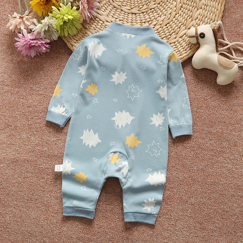 Newborn 0-12M Baby Girl Clothes Boy Romper Infant Toddler Floral Print New Autumn Long Sleeve Kids Jumpsuit | Мать и ребенок