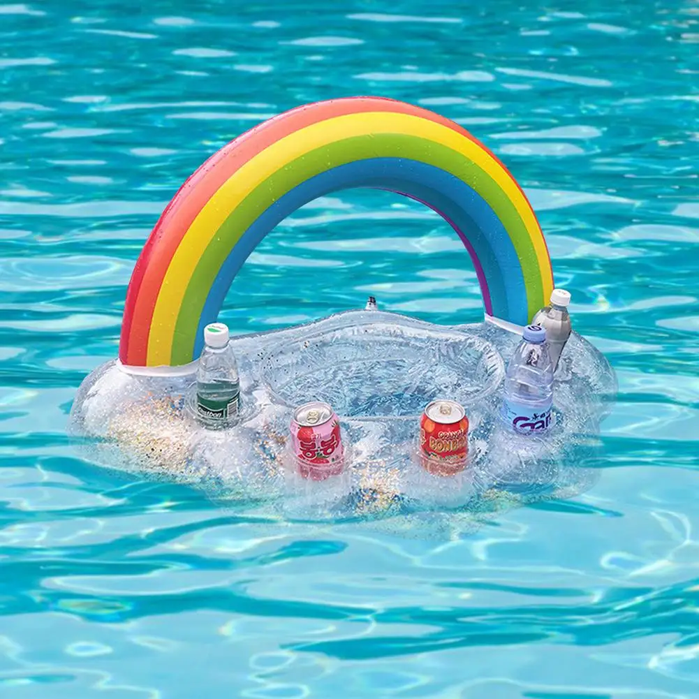 

Inflatable Drink Holder Rainbow Cloud Pool Floating Cup Coaster Inflatable Swimming Cup Holder Swimming Pool Floating Coaster