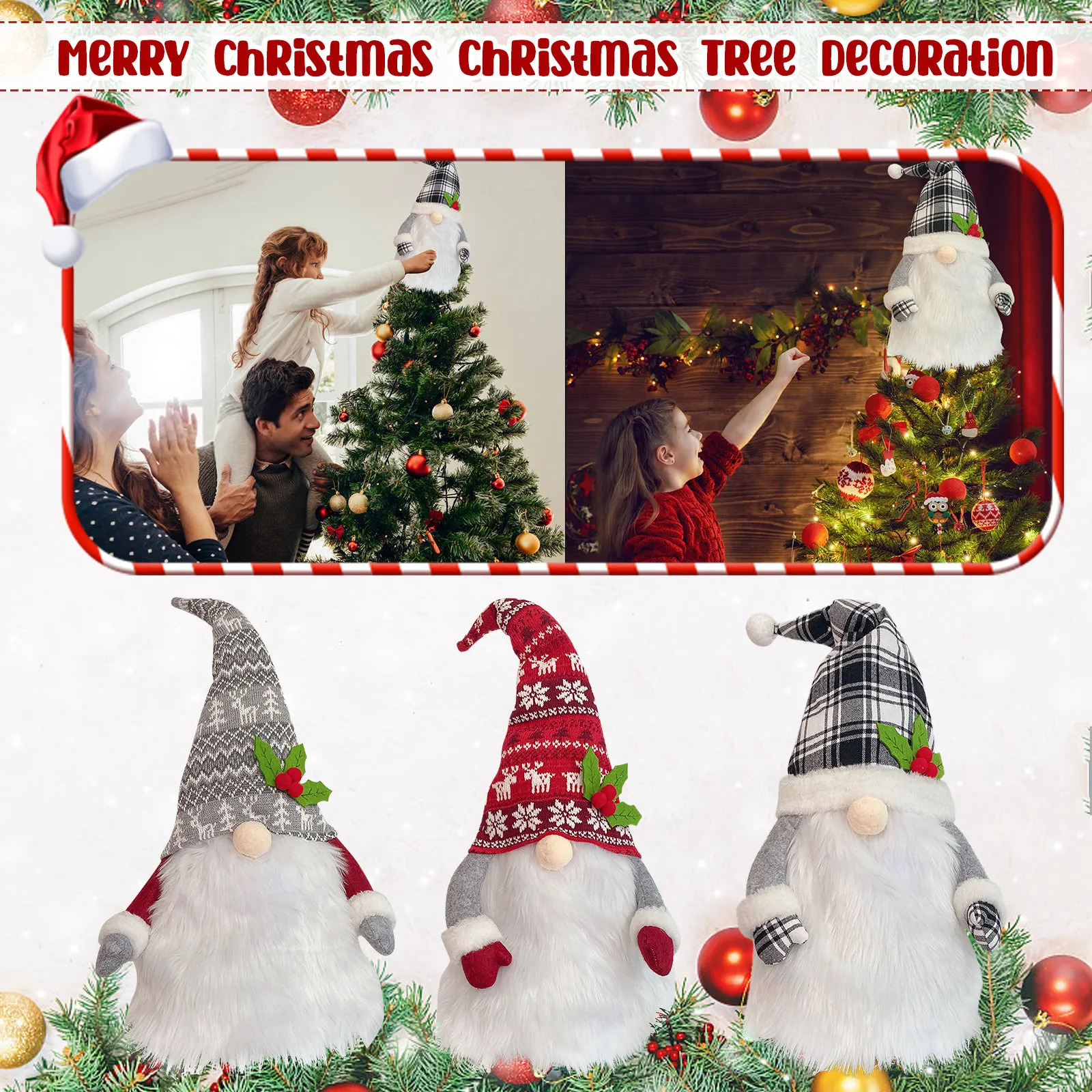 

Рождественские гномы, Рождественская плюшевая безлицевая кукла, Рождественская елка, украшения, безликая игрушка, праздничное украшение, к...
