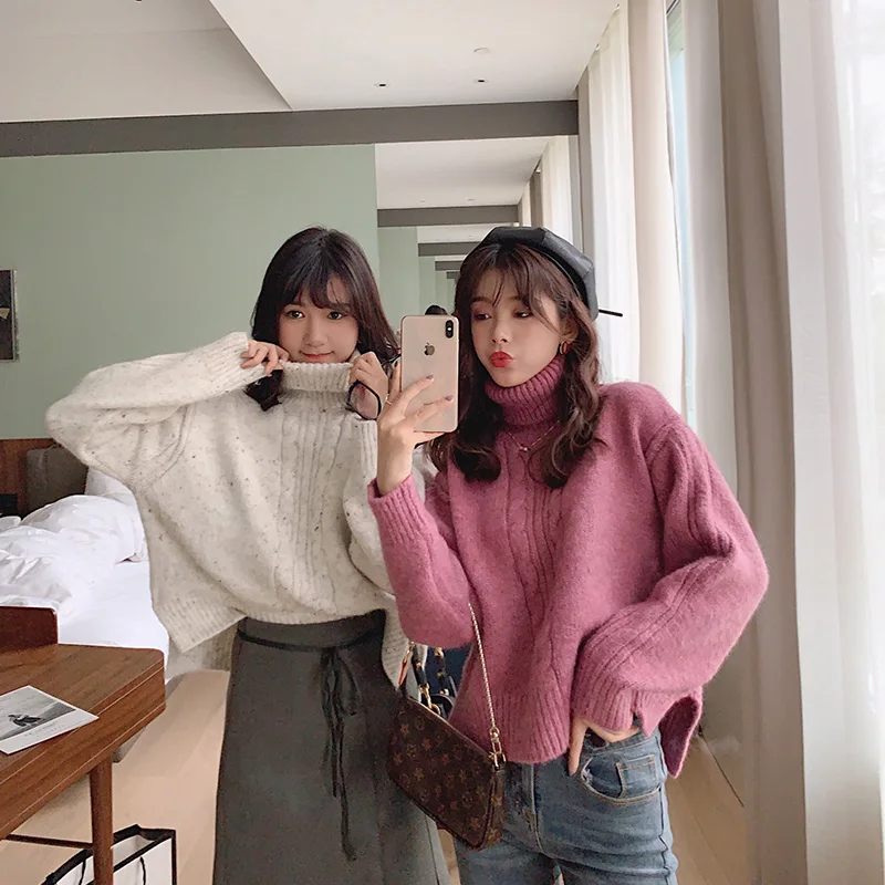 MISHOW женский толстый свитер однотонный Осень-зима женская теплая водолазка