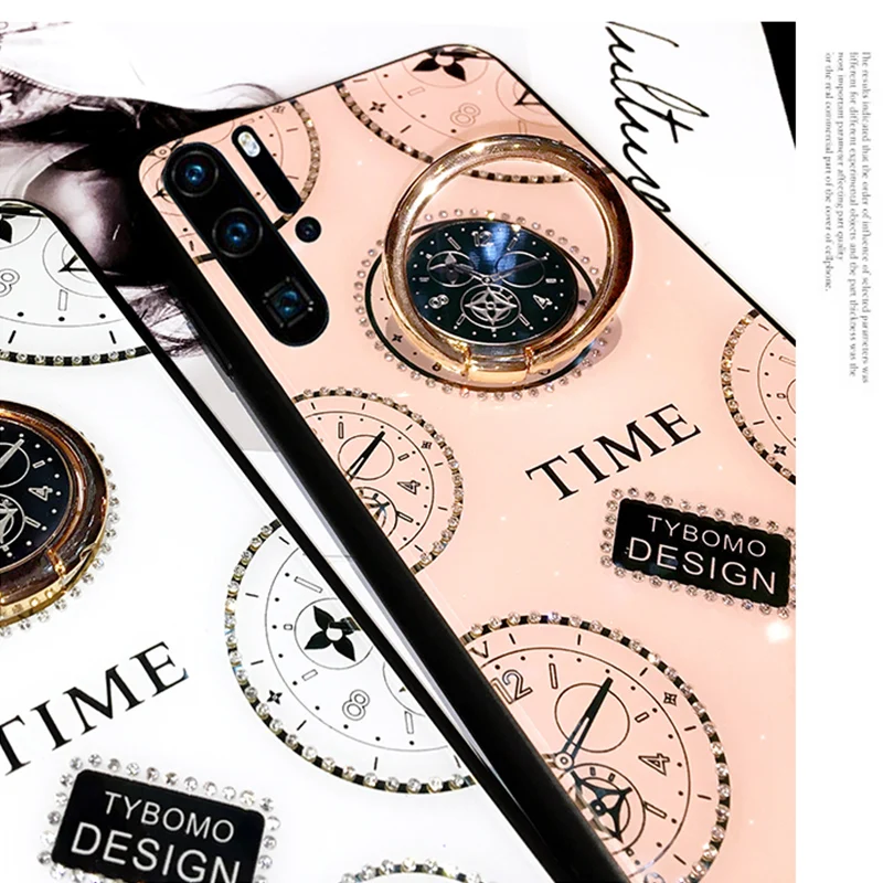 Блестящий чехол для телефона с бриллиантами huawei P20 P30 Pro mate 20 Nova 5 5i Стразы часов