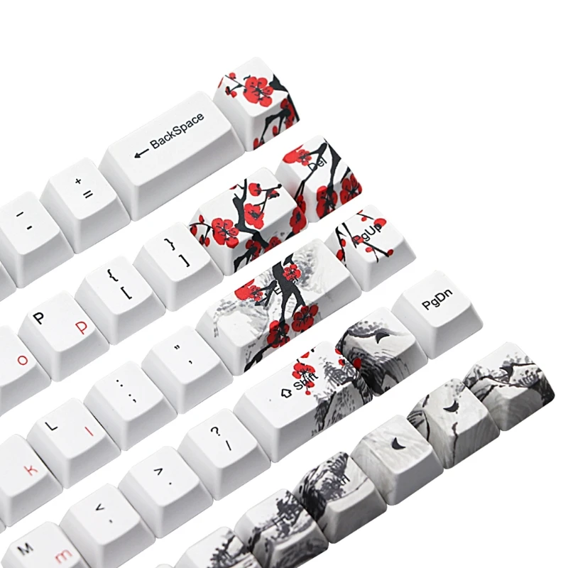 

Wangjiang Plum Blossom Keycap Dye Sublimation OEM Profile Mechanical Keyboard Keycap For K6 IFG68 TADA68 EK820 RK837 SK68 68 Key