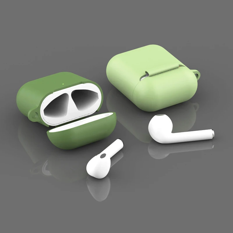 For Airpods 2 TWS Portable Silicone Case for Wireless Bluetooth Headset Protective Cover Anti-lost Earphone box Accessories | Электроника