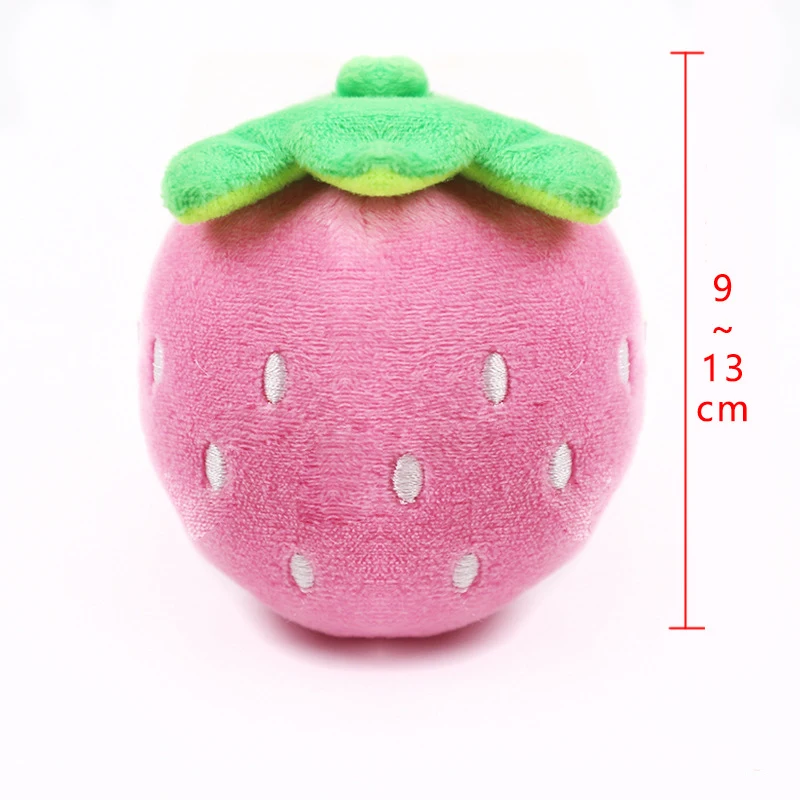 pink strawberry 1 шт. плюшевые игрушки пищащие Собаки кости мороженое морковь жевательная игрушка для щенков интерактивные игрушки для кошек собачка, звук, игрушка для маленьких собак - Цвет: pink strawberry