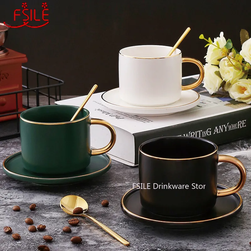 Современная минималистичная керамическая пара кофейных чашек чайный набор