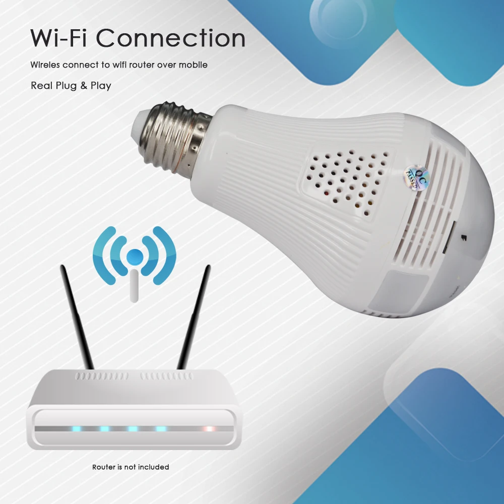 

1080P/960P HD Wifi 360 Panorama IP Camera Security Lamp Panoramic Bulb CCTV Video WiFi Camera Surveillance Fisheye Home Camera