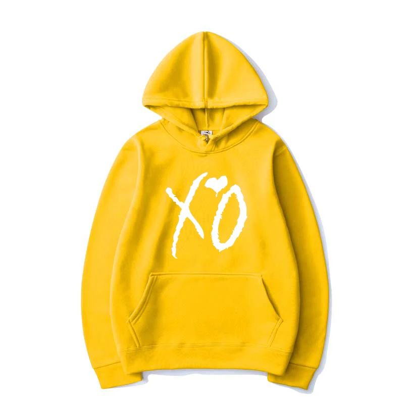 

Harajuku Hoodie Solid Color XO Letter Print 2020 Fashion Sweatshirt Clothes Men and Women Harajuku Hip Hop Pullover Casual Top