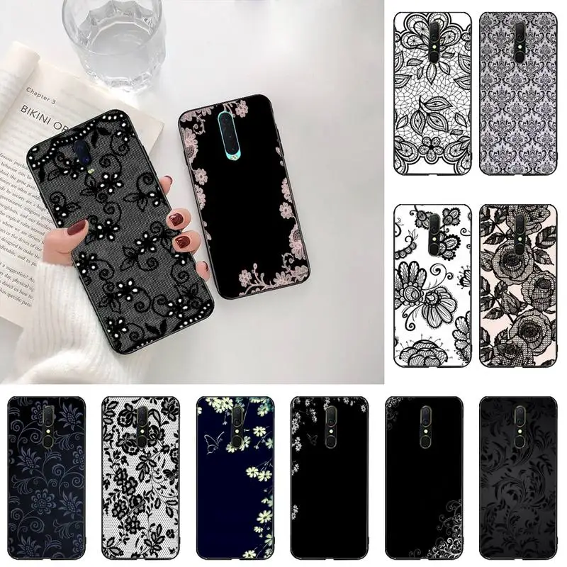 

Sexy Floral Lace Phone Case For Oppo A5 A9 2020 Reno2 z Renoace 3pro Realme5Pro