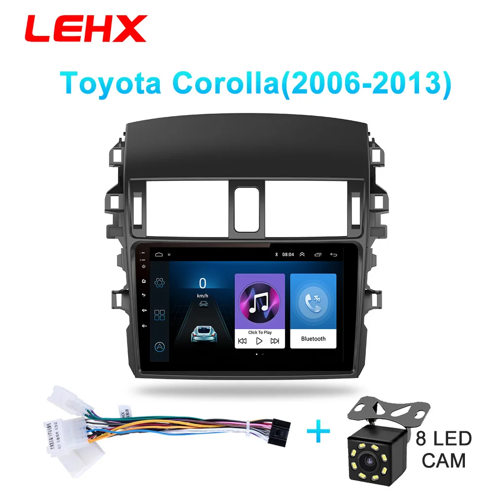 LE901A-CAM LEHX автомобильный Android 8,1 Радио мультимедийный плеер навигация gps для Toyota Corolla E140/150 2006 2007-2013 навигация wifi - Цвет: LE901A-CAM