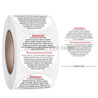 500pcsroll laser warning candle label waterproof candle jar container stickers wax melting safety label vow sticker