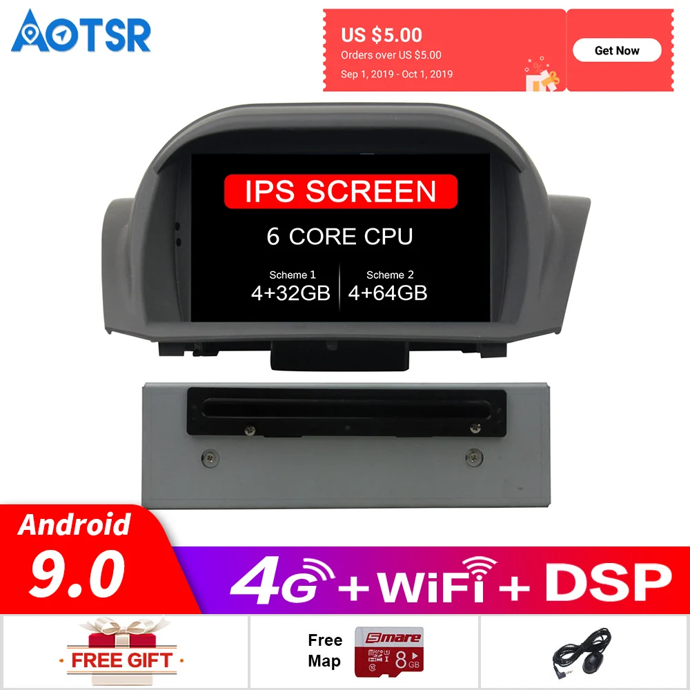 

Android 9.0 Car gps multimedia Radio player For Ford Fiesta 2013-2016car GPS Navigation multimedia DVD radio player headunit dsp