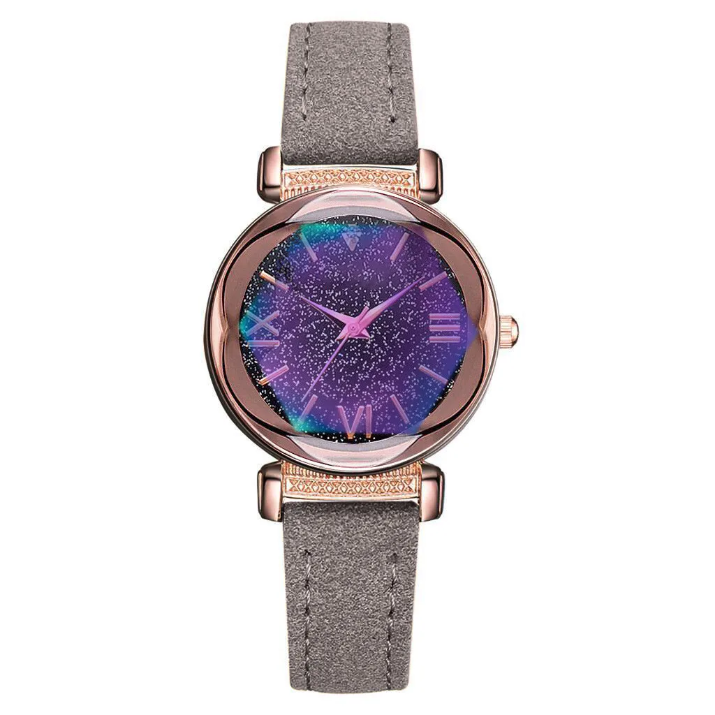 Women Wristwatch Romantic Starry Sky Leather Band Diamond Rhinestone Designer Ladies Clock Wholesale Brand Zegarki Damskie *E | Наручные