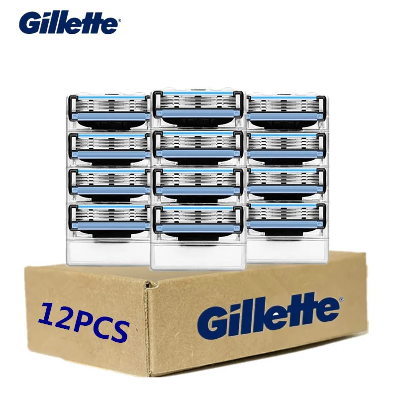 

12 Pcs Replaceable Razor Blades for Men Gillette Mach 3 Blade Shaving Cassettes Shaving Mak3 Shaving Cartridge Mach3