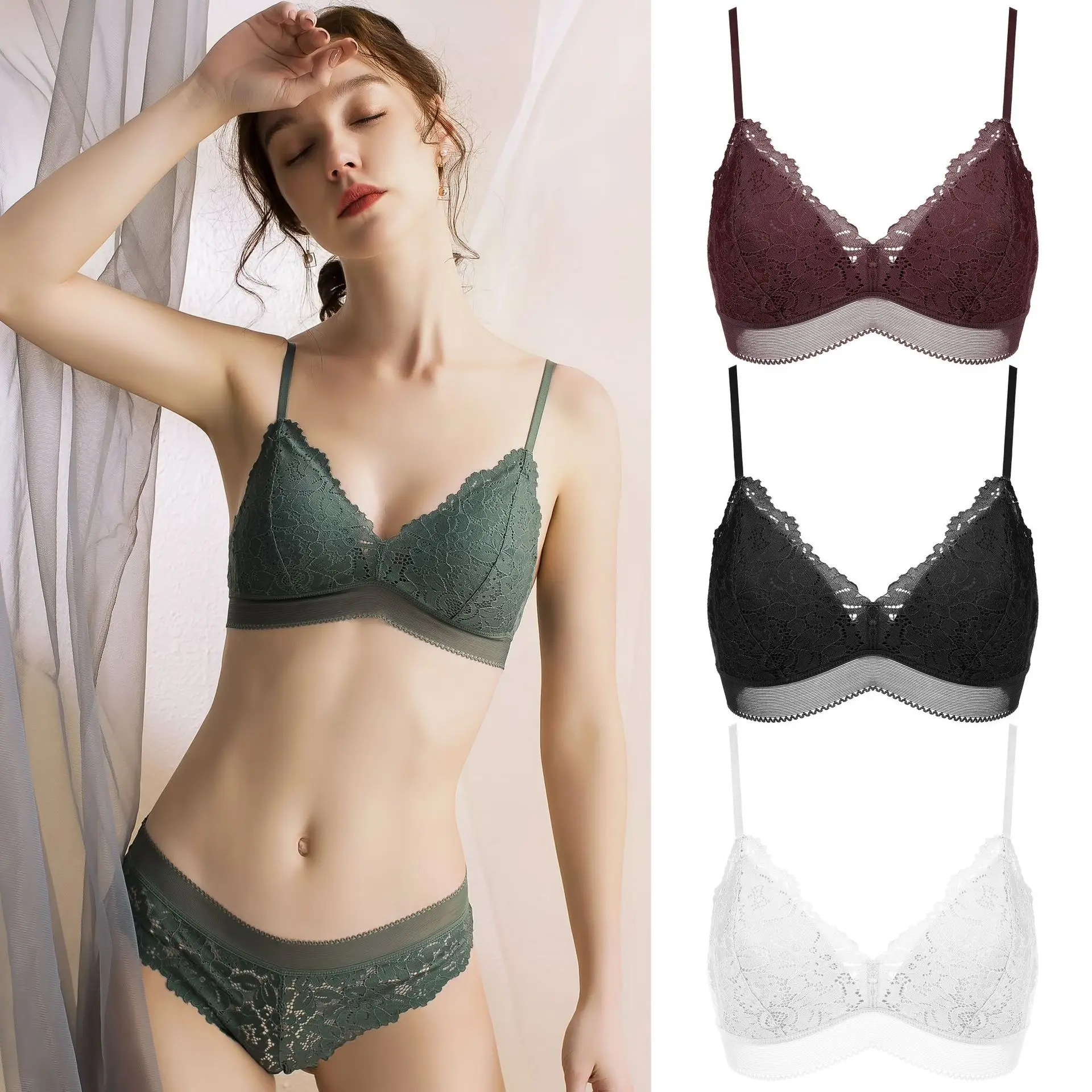 

Комплект женского нижнего белья с французскими треугольными чашками