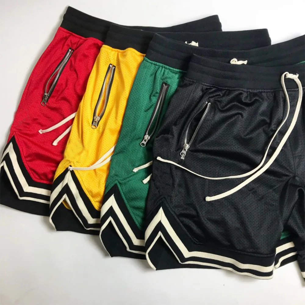 

2021 Summer INS Fitness Sports Shorts For Men Quick Dry Mesh Solid Color Hip-Hop Breathable Casual Basketball Pants