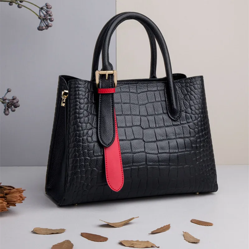 

Tote Bags for Women New Fashion Leather Crocodile Pattern Single Shoulder Messenger Commuter Bag Large Capacity Handbag Sac