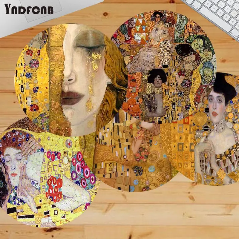 

YNDFCNB the kiss Gustav Klimt art painting Durable Rubber Mouse Mat Pad computer desk mat for gaming