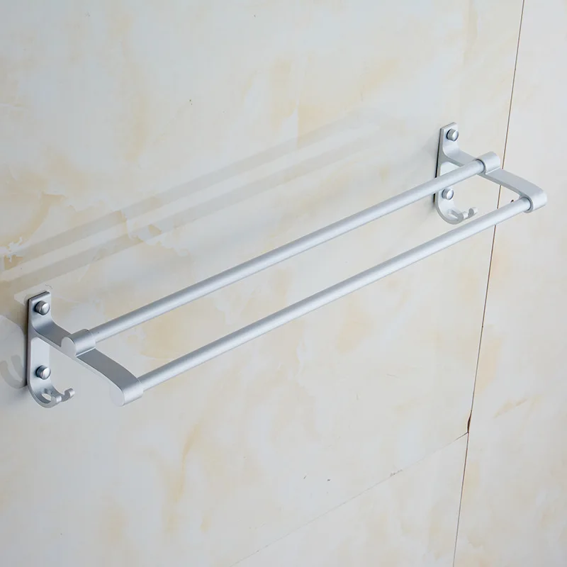 Bathroom fixture Alumimum Towel Rack Single Bar Parallel Bars Hole Punched Storage Shelf | Обустройство дома