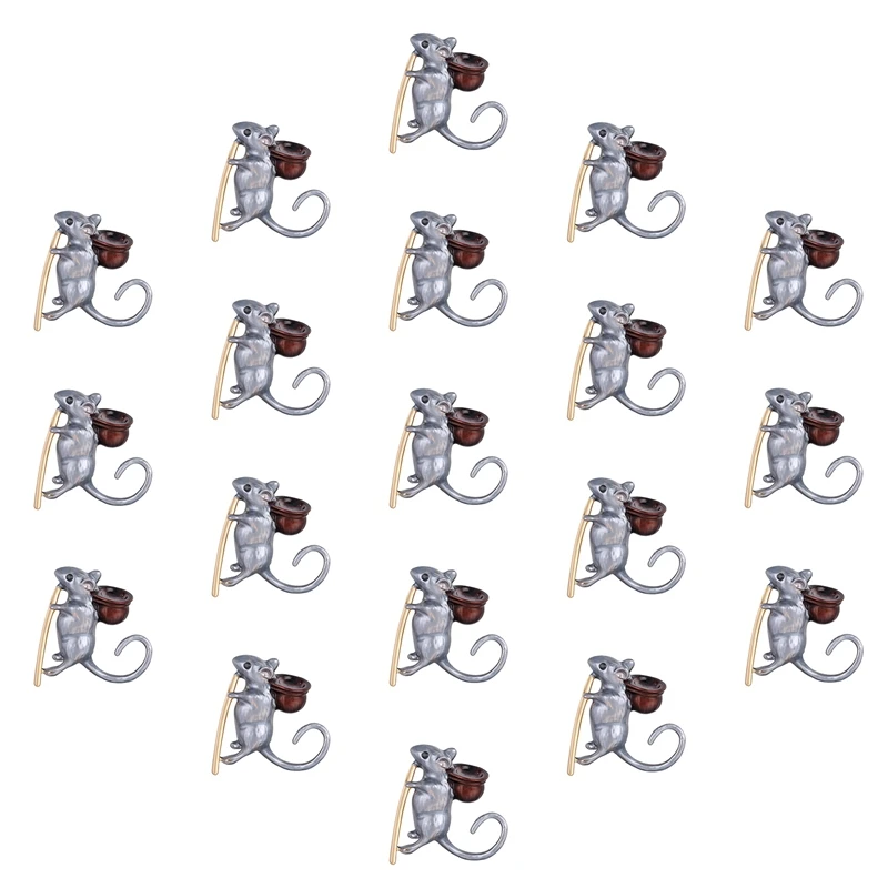 

Брошь в форме животного, маленькая мышь, знаки зодиака, ювелирные изделия, 19 шт.